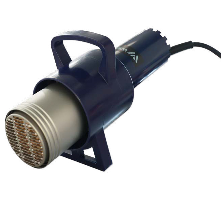電噴槍: 無焰式熱收縮工具 是一款無火焰式熱風槍，尤其適合貨物托盤和大宗產品的 熱收縮包裝，無需明火加熱，該款設備是功率強大，在明 火限制的條件下尤其適合